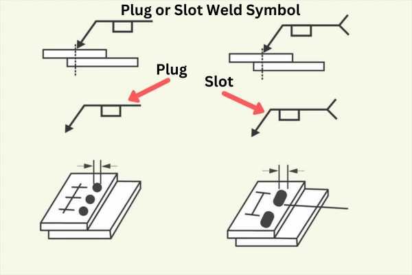 Plug and Slot weld symbol diagram